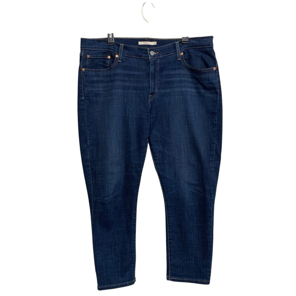 Levi's Strauss Boyfriend Capri Jeans Womens Size 40 x 27 Dark Blue Wash Relaxed